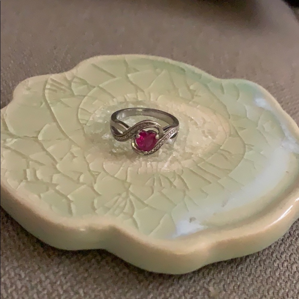Silver Ruby Gem Ring - image 2